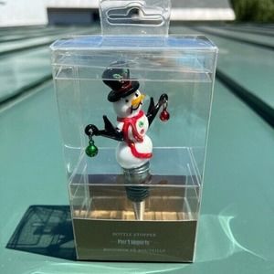 NWT Pier one imports holiday Snowman bottle stopper